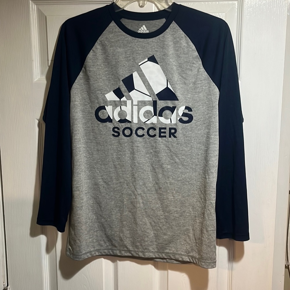 Adidas Climalite Longsleeve Soccer Shirt Sz Youth Large 14/16 EUC